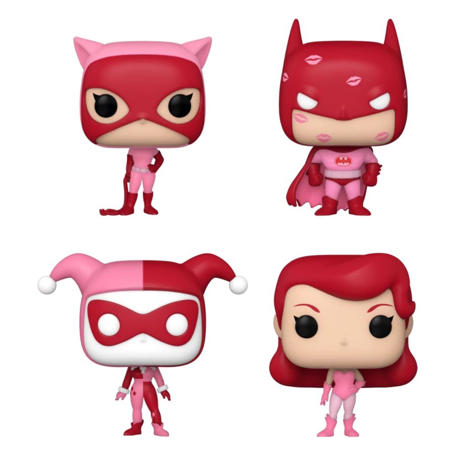 DC Comics Valentines 2024 Pink US Exclusive Pocket Pop! 4Pack Heart