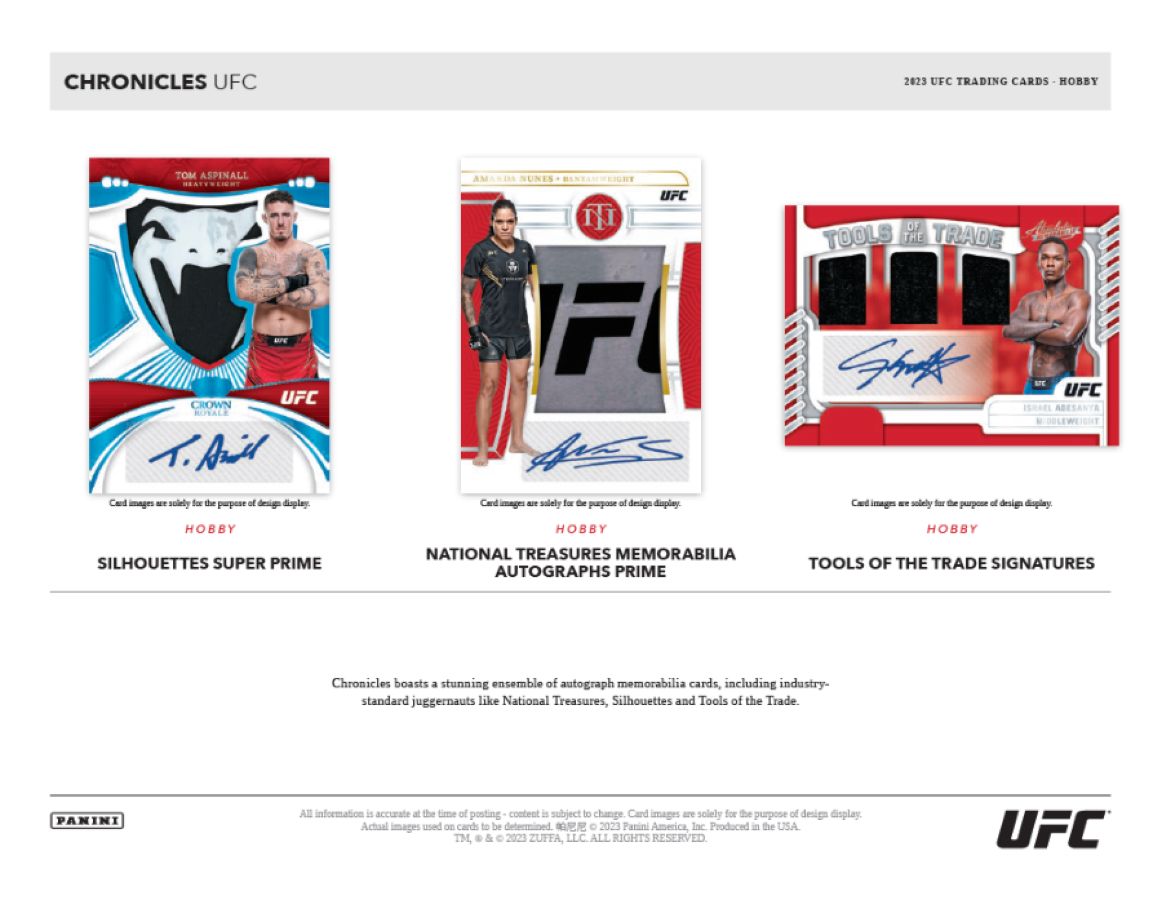 UFC 2023 Chronicles UFC Hobby Trading Cards (Display of 6) Ikon