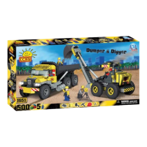 Action Town - Construction Dumper and Digger Construction Set (500 Piece Kit)