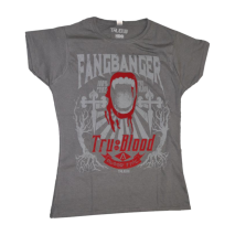 True Blood - Fangbanger Flocked Female T-Shirt XL