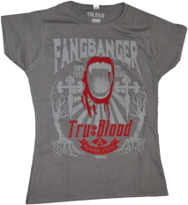 True Blood - Fangbanger Flocked Female T-Shirt XL