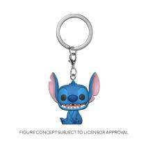 Lilo & Stitch - Stitch Flocked US Exclusive Pocket Pop! Keychain [RS]
