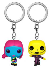 The Nightmare Before Christmas - Jack & Sally Black Light US ExcPocket Pop! Keychain 2-Pack [RS]