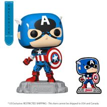 Marvel Comics - Captain America 60th Anniversary (with Pin) US Exclusive Pop! Vinyl [RS]