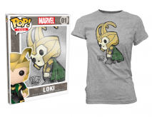 Marvel Comics - Loki Pop! T-Shirt Womens Grey L