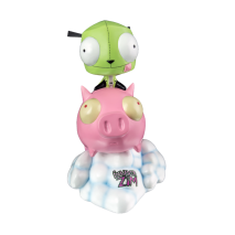 Invader Zim - GIR on Pig Statue