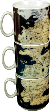 A Game of Thrones - Stacked Westeros Map Mug Set