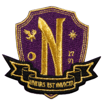 Wednesday - Nevermore School Purple and Gold Logo Patch