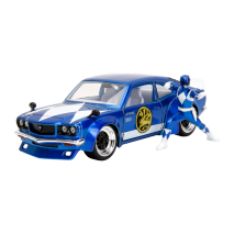 Power Rangers - 1974 Mazda RX-3 (with Blue Ranger) 1:24 Scale Diecast Vehicle Set