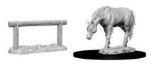 Wizkids - Deep Cuts Unpainted Miniatures: Horse & Hitch